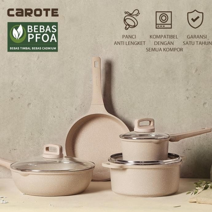Carote Terra 7 pcs Set Wajan dan Panci Marble Anti Lengket