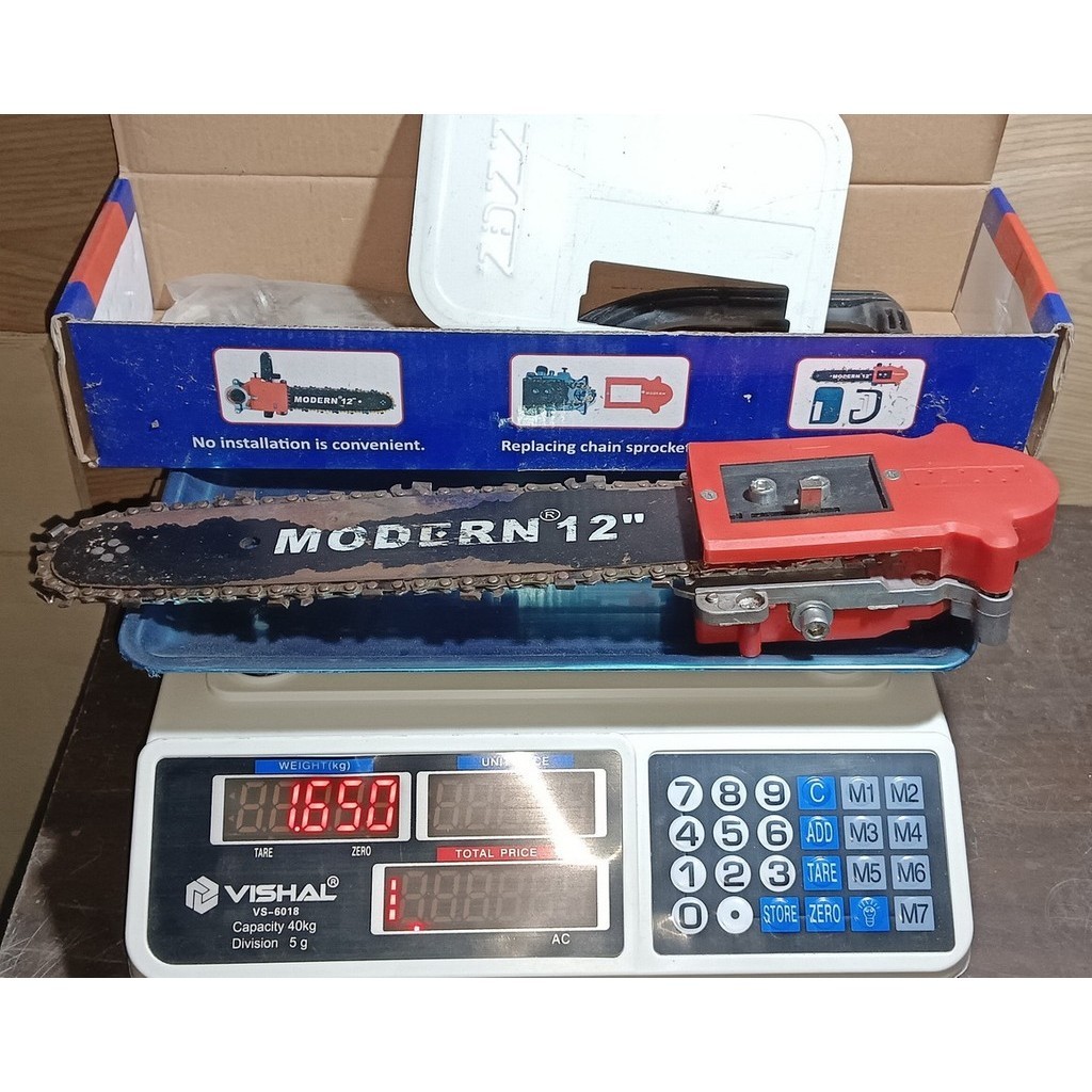 (7) MODERN Chainsaw Mini 12" Inch Adaptor Gerinda Jadi Gergaji Potong Kayu