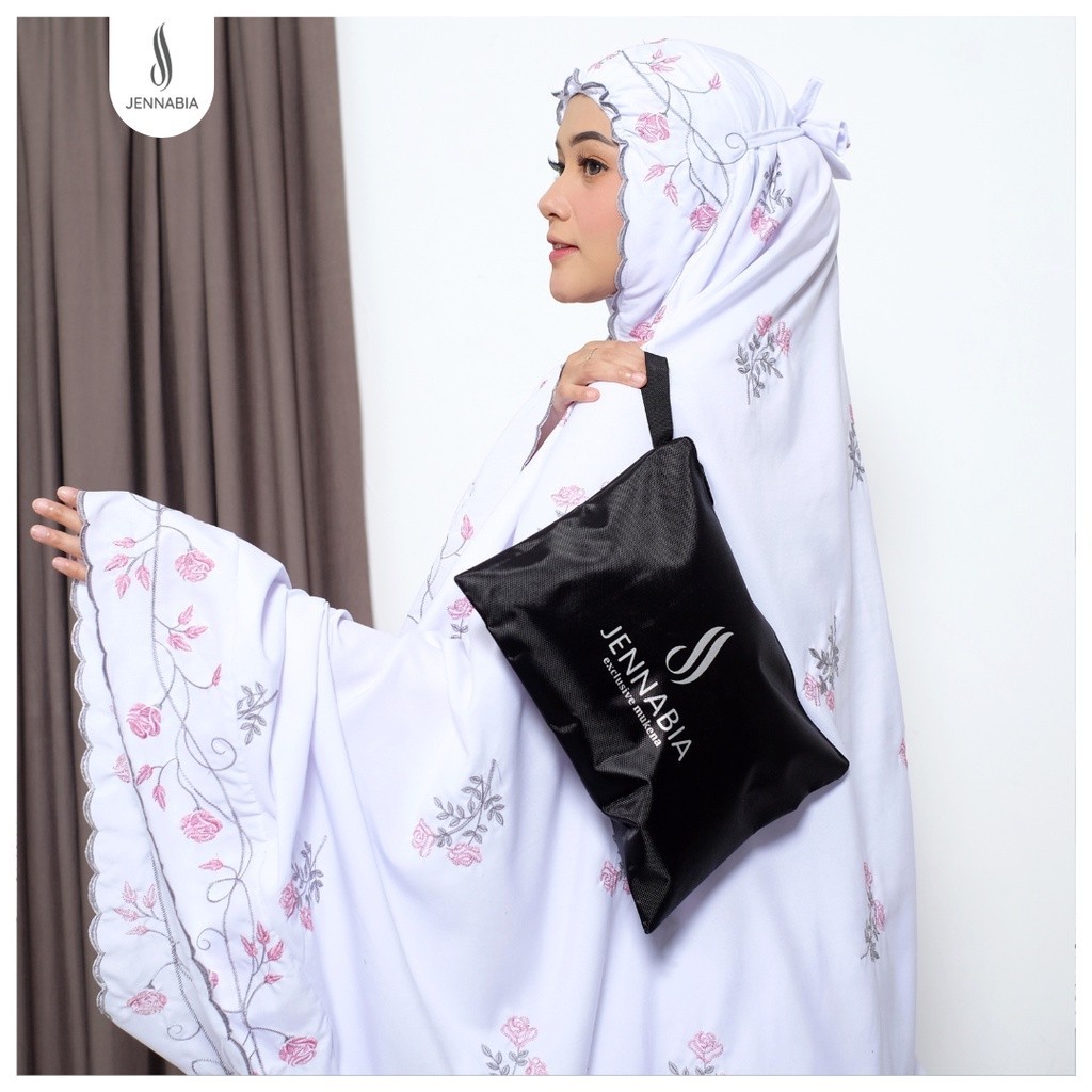 [SYAR'I MINERV] JENNABIA - Mukena Dewasa Jumbo Premium Bordir Mewah Bunga Tulipa Humaira
