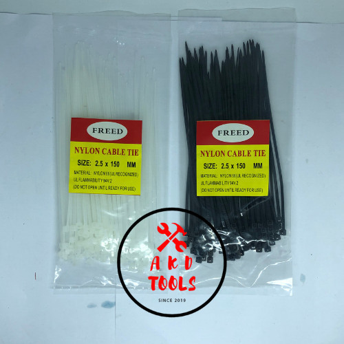 

Kabel Tis Ties / Cable Tie 2.5 x 150mm(15cm) Putih / Hitam