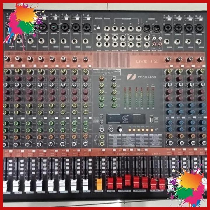 mixer phaselab live 12 + compressor mixer audio phaselab live12 12ch (kwj)
