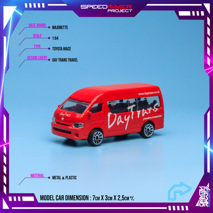Promo Majorette Custom Toyota Hiace Day Trans Travel Diecast Mobil 1/64 Terlaris
