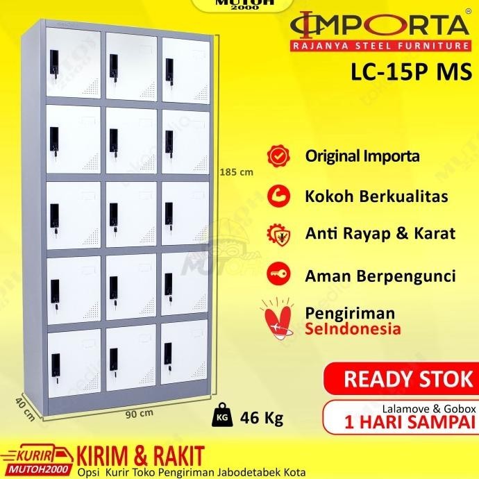 

Terlaris Importa Lc-15P Bt Ms Loker Besi 15 Pintu Locker 15 Pintu Full Plat Stok Terbatas