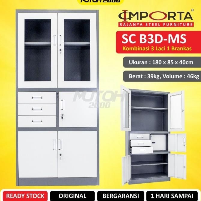 

Importa B3D-Ms Lemari Arsip Besi Kombinasi 3 Laci 1 Brankas Limited Edition