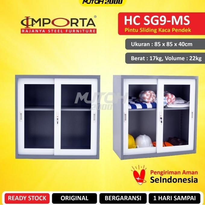 

New Sale Importa Sg9-Ms Lemari Arsip Besi Pintu Sliding Kaca Pendek Stok Terbatas