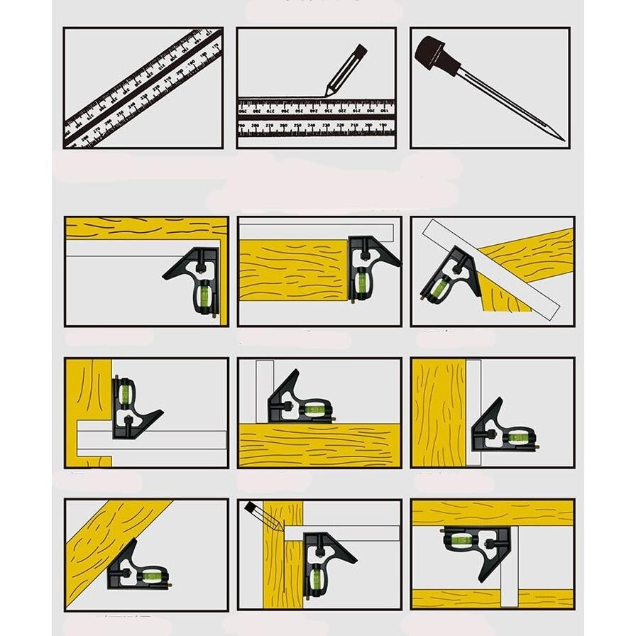 

TERMURAH Penggaris Siku L / Waterpass Kombinasi Square Ruler