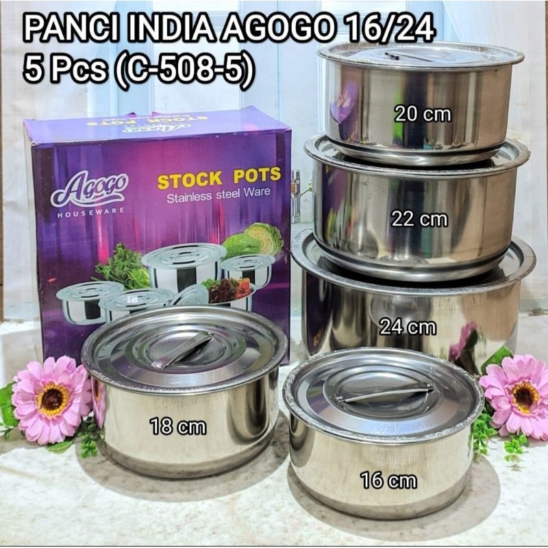 Panci India Agogo Isi 5 Buah