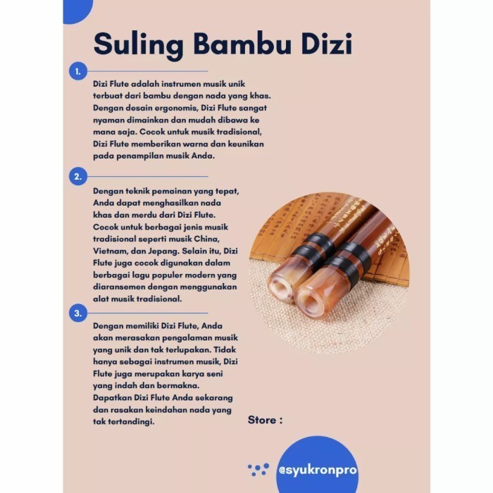 Seruling - New Suling Bambu Dizi China Flute Seruling Bamboo Kode 227