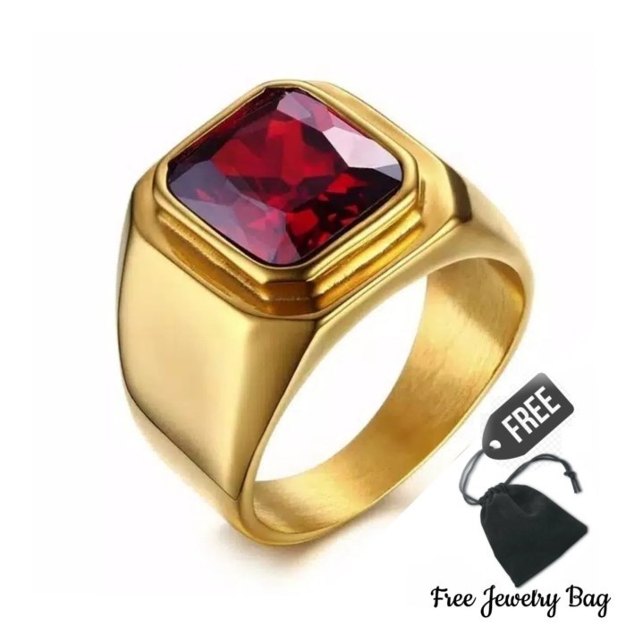 Cincin - Cincin Pria Ring Gold Titanium Emas Pria Premium Cctrgm