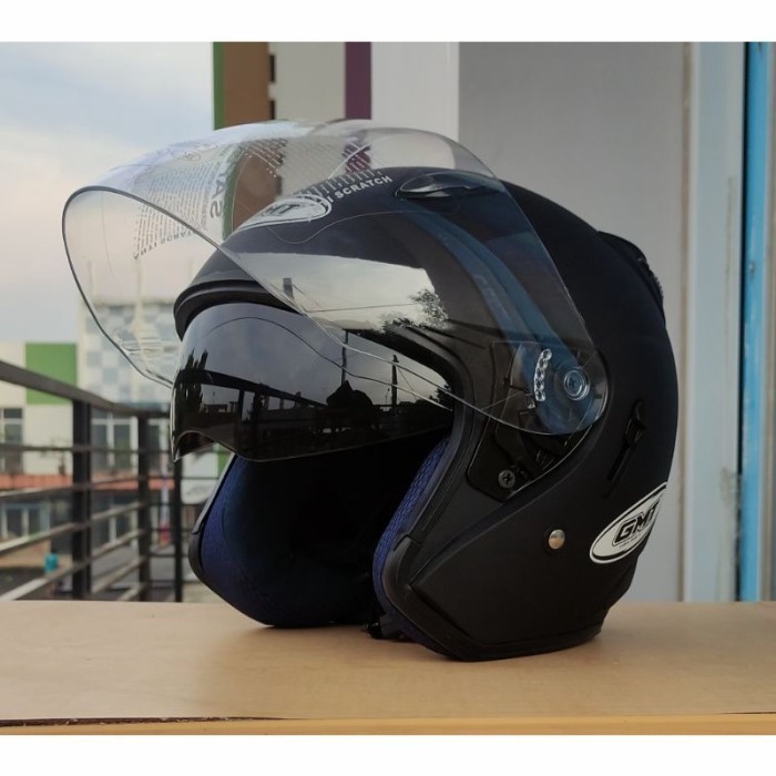 Helm - Helm Half Face Gmt/Helm Double Visor/Helm Motor Sni/Helm Murah/Putih -