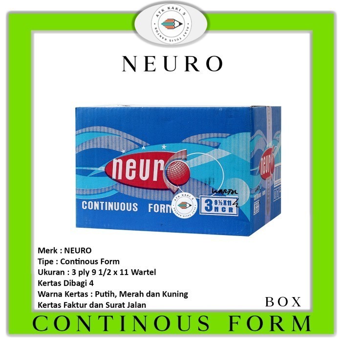 

TERMURAH [GOSEND] CF 91/2 x 11/2 3Ply/2 ( K3 Wartel ) Neuro/Kertas Komputer