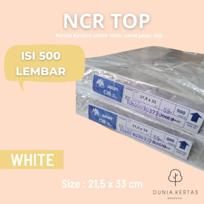 

SALE Kertas NCR F4 TOP / isi 500 lembar / kertas nota / surat jalan