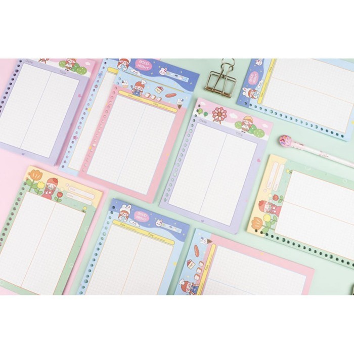 

TERMURAH Loose Leaf B5 26 Lubang Kartun Girl and Animal 100gsm