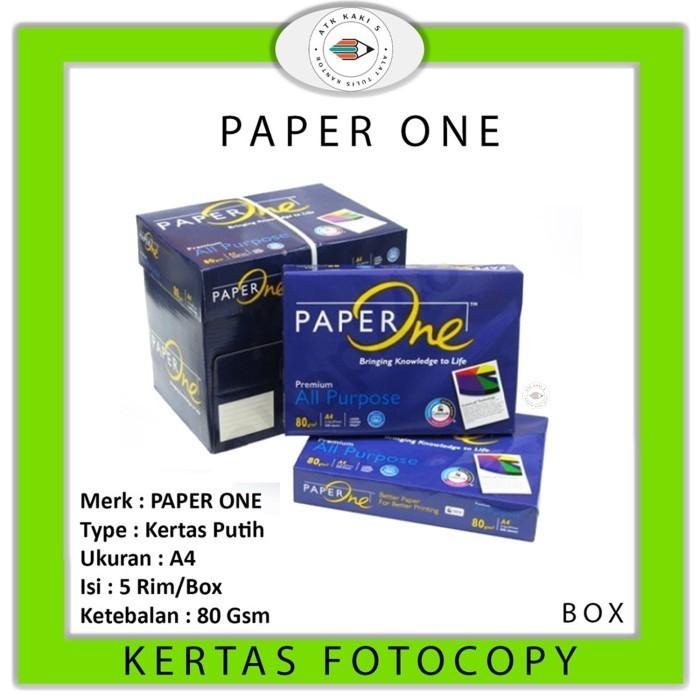 

TERMURAH KHUSUS GO-SEND TERMURAH! Kertas PAPERONE A4 80 Gram Office Paper Print