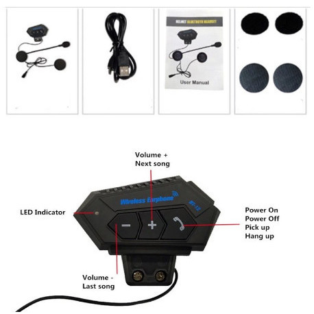 Helm - Bt12 Headset Bluetooth Helm Bt12 Wireless Alternatif Intercom Original