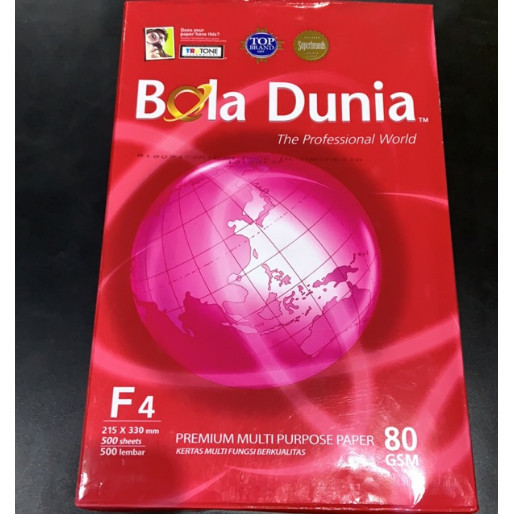 

TERMURAH (1 RIM) Kertas HVS Folio F4 Bola Dunia 80 gr (Harga Khusus Online)