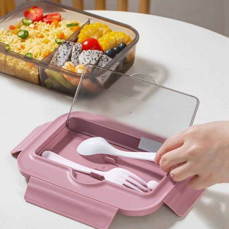 Promo [Ready] Aimilo 3 Sekat Tempat Makan Tupperware Bpa Free Lunch Box Set Tempat Bekal Anak Sekola