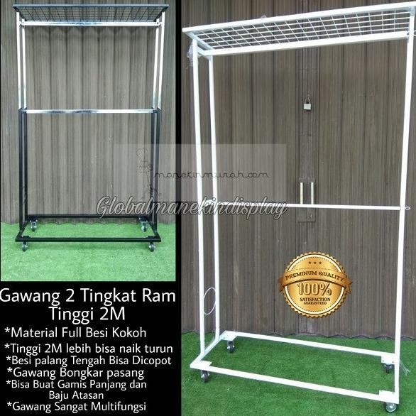 Gawang Baju 2 Tingkat - Gawang Baju dari Besi - Tinggi 2M
