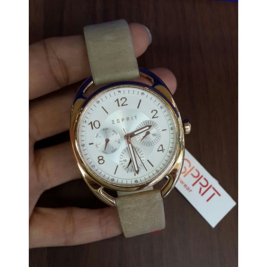 Esprit Jam Tangan Kasual Wanita Murah ES108172003 - Tali Kulit - Quartz - Original