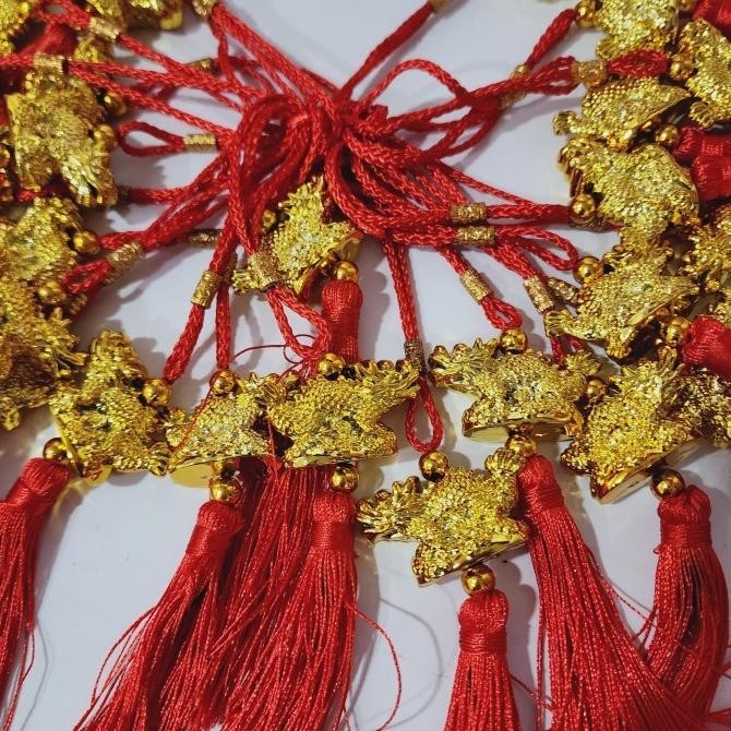 

New Gantungan Naga Emas 2024 Dragon Year Tinsel Dekor Hiasan Parcel Imlek Terbaik