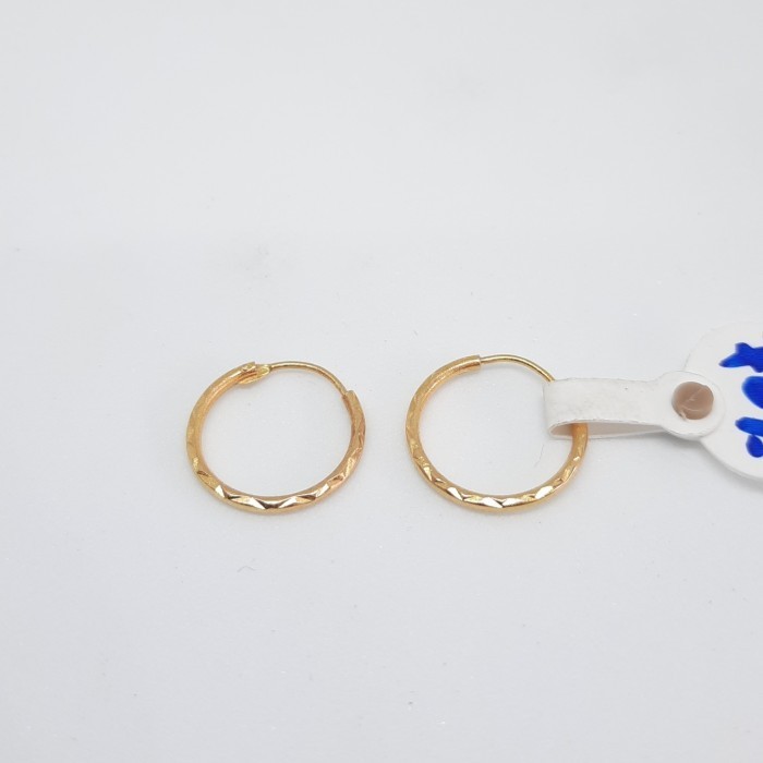 ANTING BULAT EMAS KUNING ASLI 17K-700 PERHIASAN