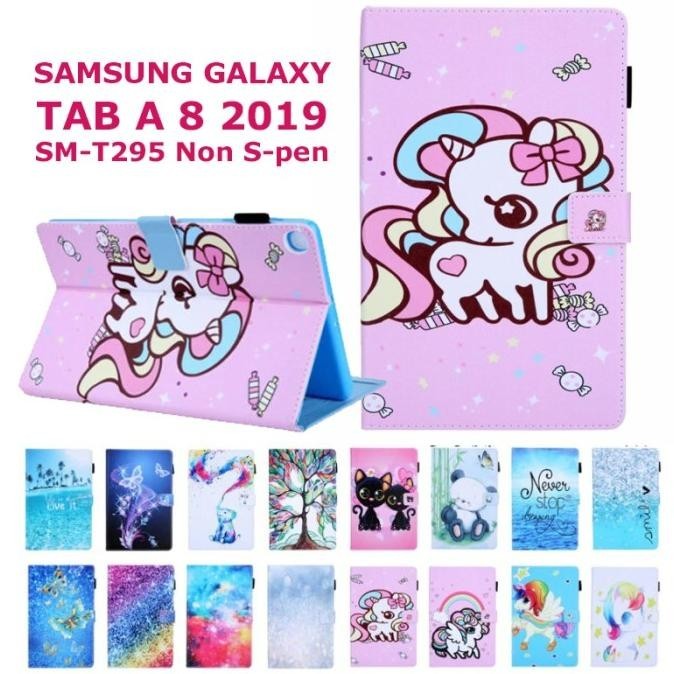Samsung Galaxy Tab A 8 A8 2019 T295 Flip Case Cover Kids Unicorn Lucu