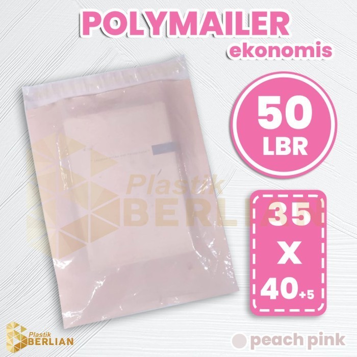 

HOT PROMO Plastik Amplop Packaging Polymailer Ekonomis 35x40 isi 50 - Peach pink