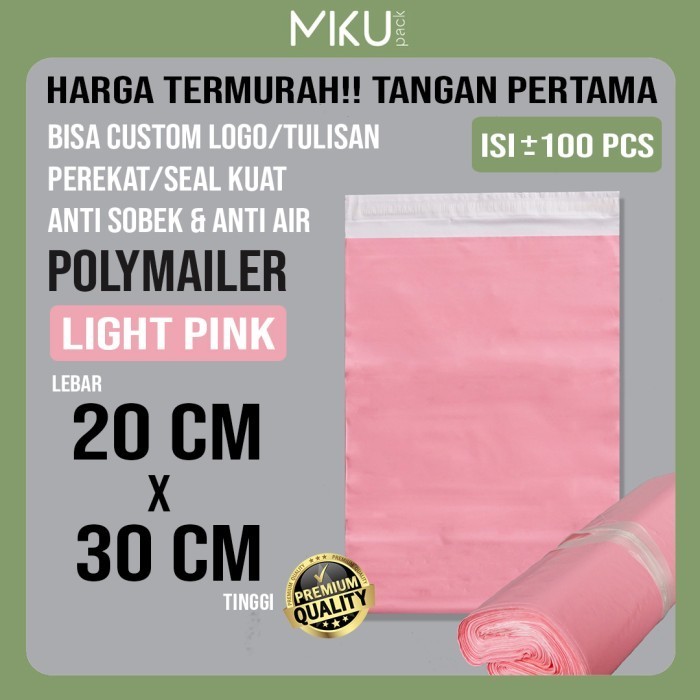 

HOT SALE 20x30cm Pink Polymailer Polybag Kantong Amplop Plastik Packing