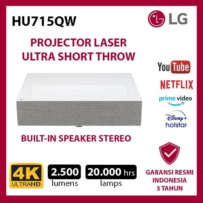 BEBAS ONGKIR - PROJECTOR UST LASER UHD 4K LG CINEBEAM HU715QW GARANSI LG INDONESIA