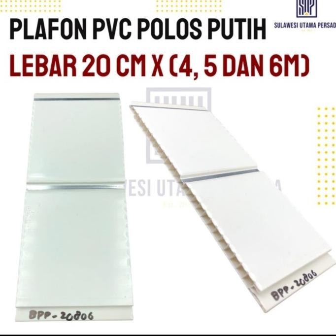 ,,,,,,,] Plafon Pvc Putih Garis Silver Minimalis Lebar 20 CM