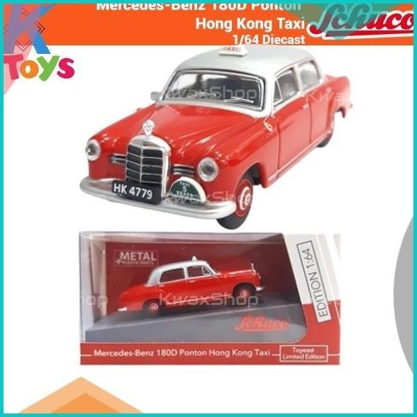 Schuco Mercedes-Benz 180D Ponton Hong Kong Taxi Red - 1/64 Diecast 570