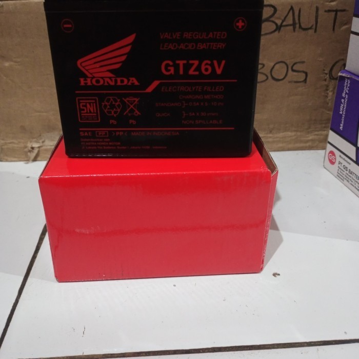 HARGA DISC - AKI KERING GTZ6V AKI MOTOR HONDA VARIO 125 150 ORI AHM 31500-KZR-60225