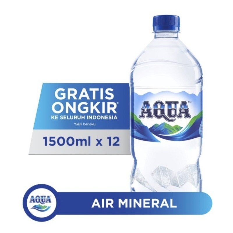 

Aqua Air Mineral 1500 ml Botol / 1 Box Isi 12 pcs Botol 1500 ml