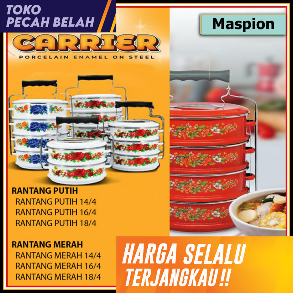 Food Carrier Maspion Panda (14/4-18/4) (Rantang Putih) Rantang Enamel