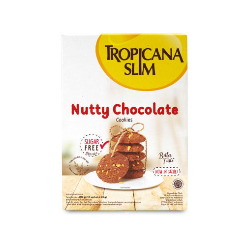 

Tropicana Slim Nutty Chocolate Cookies 10 Sachet x 20 g | Snack Sehat