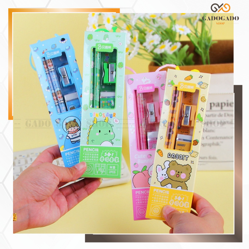 

GGS 2013 Stationary Set Alat Tulis 5 In 1 / Set Alat Tulis Kartun / Set Alat Tulis 5 In 1 Lucu / Set Alat Tulis Anak Motif Kartun Y1905