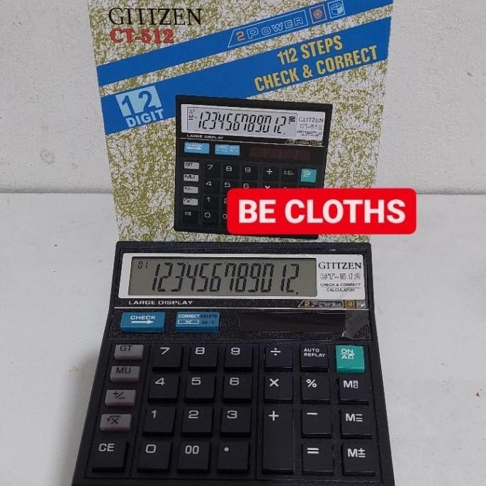 

Terbaik Cithzen CT-512 Kalkulator seperti Citizen CT-512 Check Correct !!