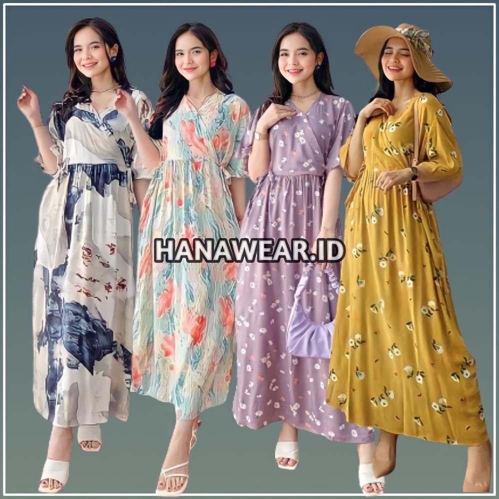 Terlaris Baju Daster Dress Kimono Piyama Kareen Serut Dada Tidur Remaja Wanita Tali Samping Kanan Ki