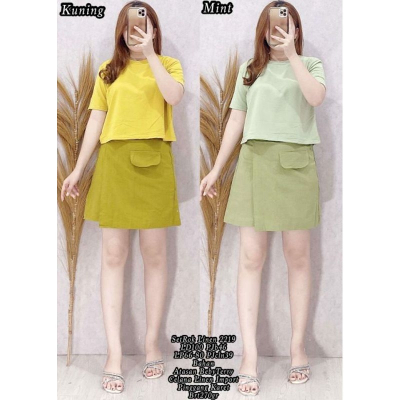 SETELAN ROK LINEN 2219 LINEN IMPORT