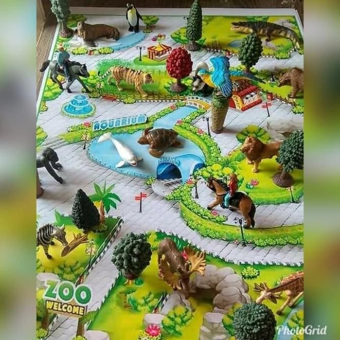 Gambar Map Diorama Maket Kebun Binatang Miniatur Hewan No Tomica Ania | Tokonisaya