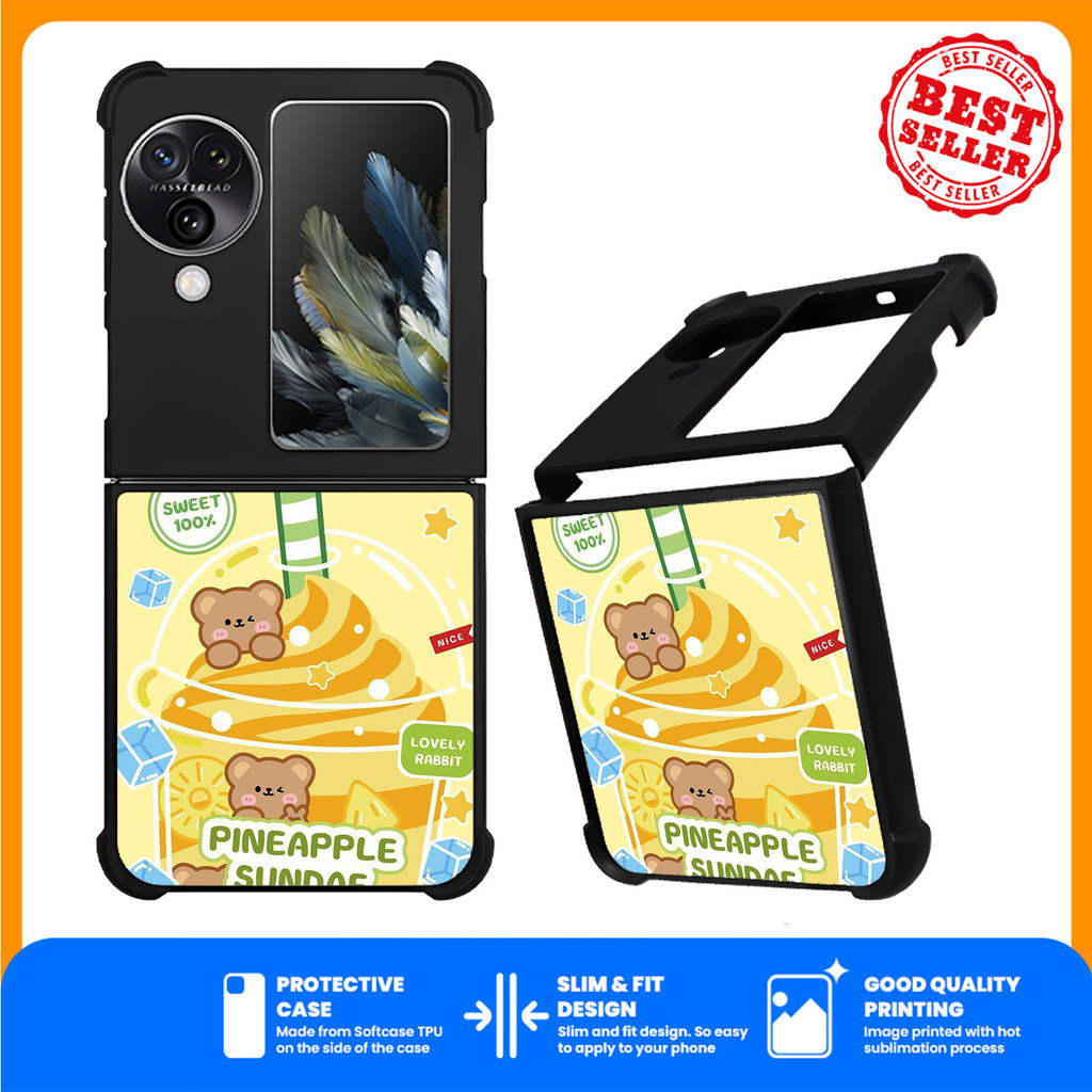 Case Casing Oppo N3 Flip Yellow Cute Bear YD1325