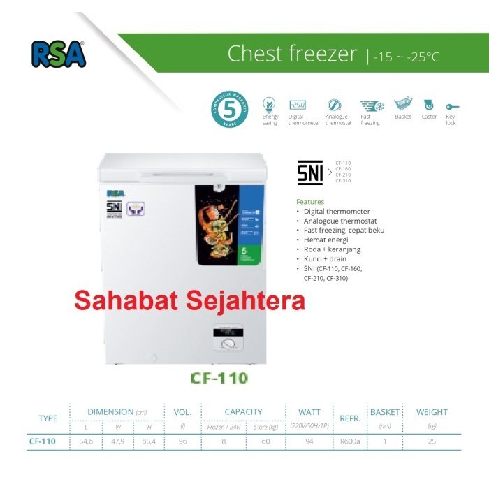 Chest Freezer RSA CF 110 Box Freezer