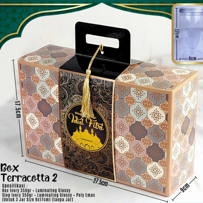 

Box Lebaran / Idul Fitri Terracotta 2 utk isi 3 Toples - 4pcs Bellvin Store
