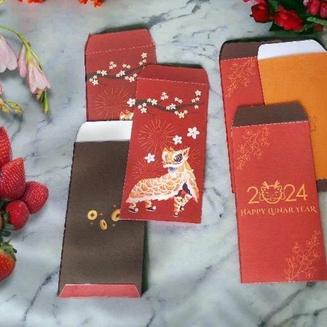 

6 Buah Amplop Angpau Imlek, Luxurious Chinese New Year Money Envelopes