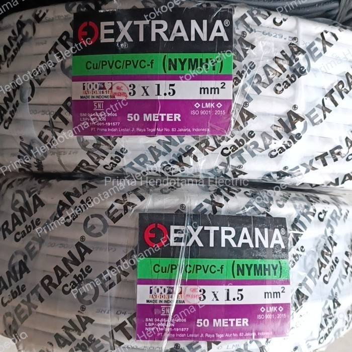 TERMURAH - Kabel NYMHY 3x1.5 mm Extrana Kabel Extrana NYMHY 3x1,5mm (50Meter)