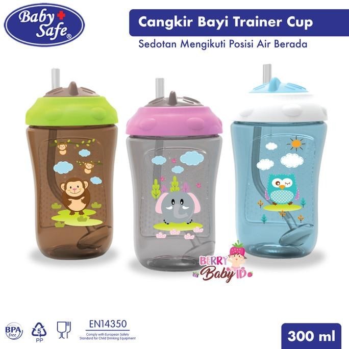 Baby Safe Trainer Cup Weighted Straw 300 ml Tempat Minum Bayi Sedotan