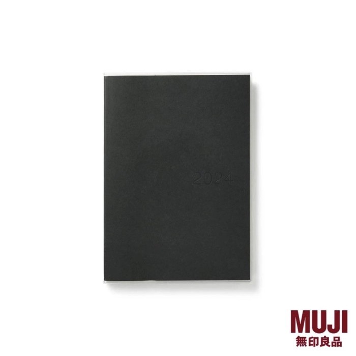 

MUJI R-Paper Monthly Weekly 2024 Planner/Black/diary agenda journal -fo2