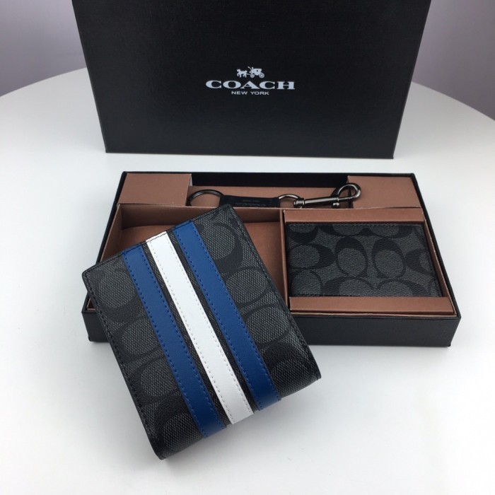 Wallet in Signature Canvas With Varsity Stripe-F26072