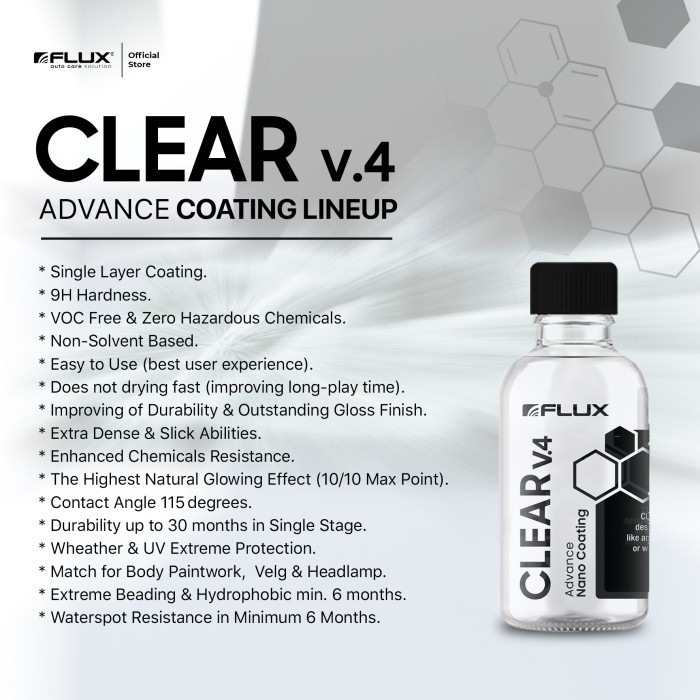 COATING MOBIL MOTOR FLUX CLEAR v4 NANO CERAMIC COATING TERBAIK - 50ml
