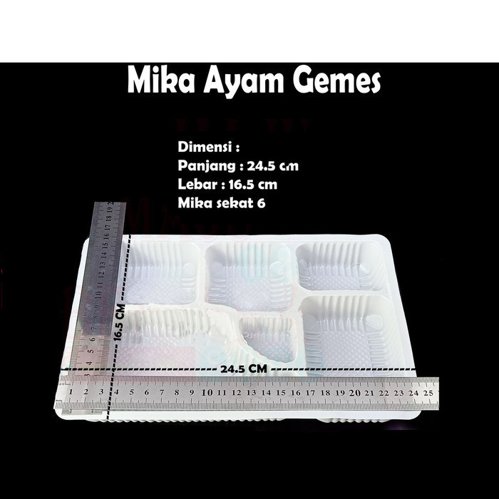 Terlaris Mika Tray Makanan Bento Sekat 6 Isi 50 Pcs Mika Ayam Gemes Putih Susu Promo Terbaru